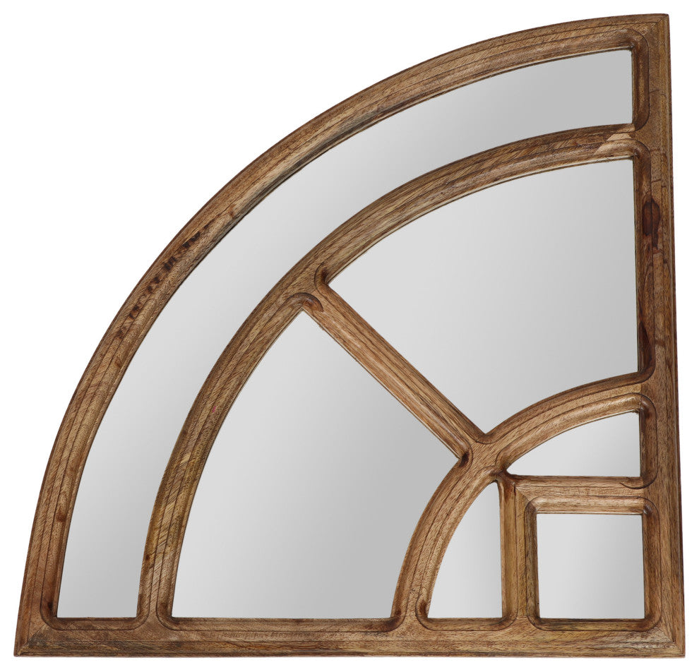 Finley Rustic Handcrafted Round Pie Mirror