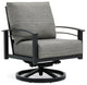 Stanford Cushion Swivel Rocker Lounge Chair, Textured Pewter