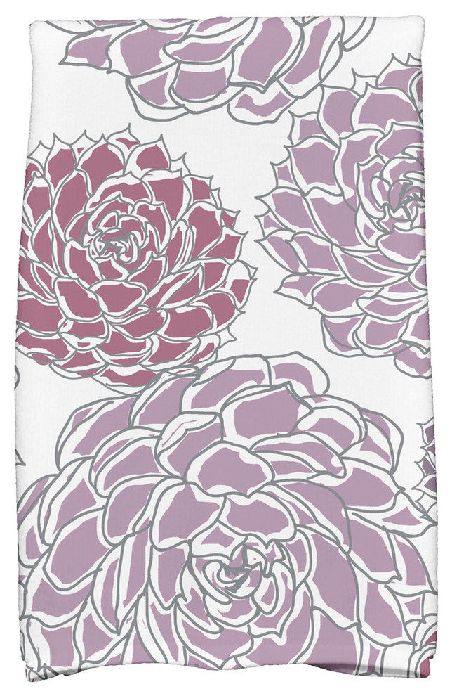 18"x30" Olivia Floral Print Kitchen Towel, Purple