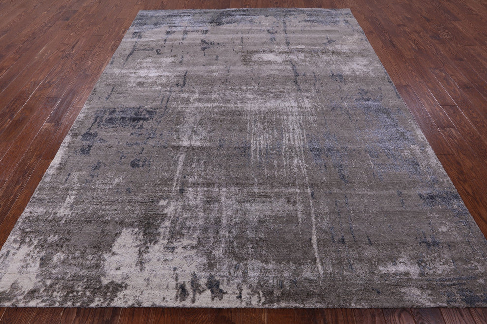 Abstract Wool & Silk Hand Knotted Rug 8' 0" X 10' 2" - Q13092