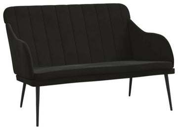 vidaXL Loveseat Accent Upholstered Loveseat Bench with Armrests Black Velvet