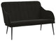 vidaXL Loveseat Accent Upholstered Loveseat Bench with Armrests Black Velvet