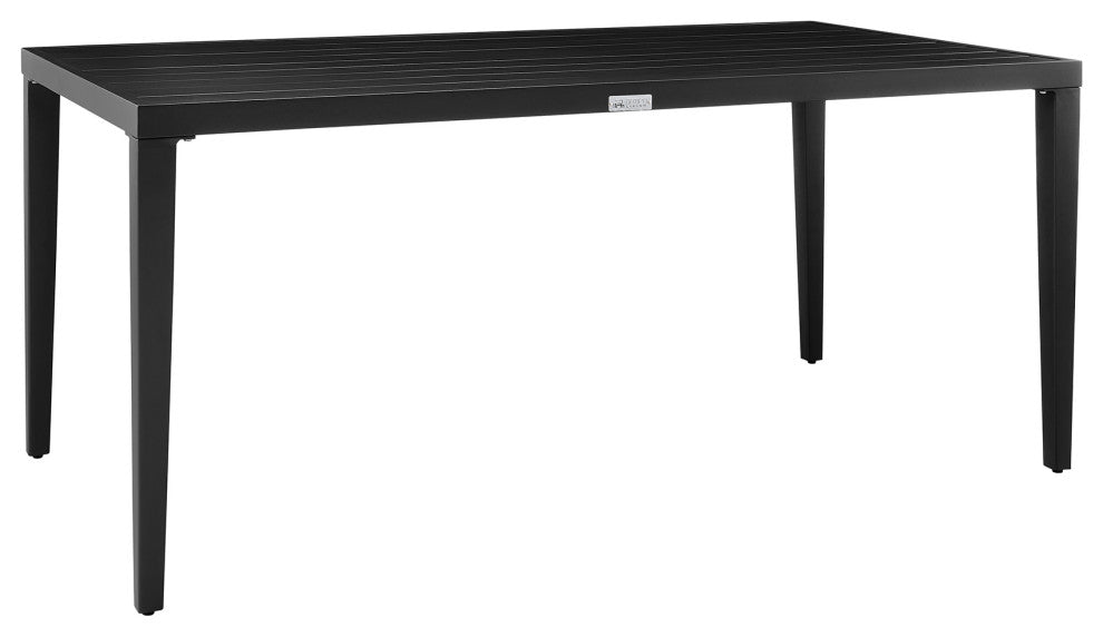 Aileen Patio 5-Piece Dining Table Set, Aluminum and Wicker With Gray Cushions