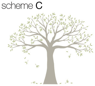 Family Tree Decal, Two Colors, Scheme C, Standard, 107"x90"
