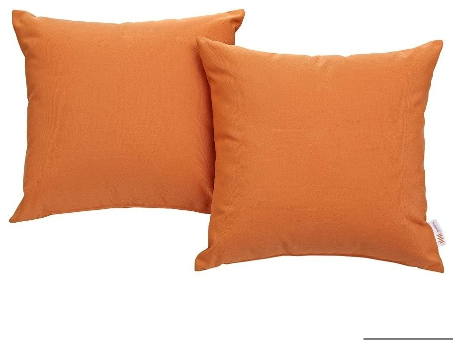 Orange Convene Outdoor Patio Pillow, Set of 2