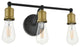 Brass And Black Finish 3-Light Wall Sconce