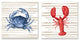 Nautical Blue Crab and Red Lobster,12 x 12