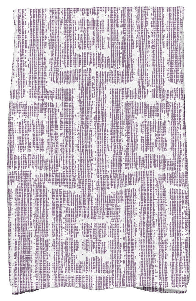 18x30" Woven Tiki, Geometric Print Hand Towels, Purple