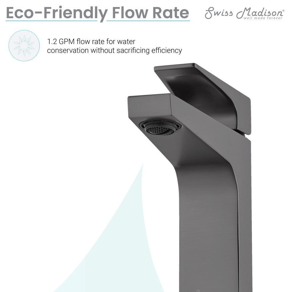Voltaire Single Hole Single-Handle Bathroom Faucet, Gunmetal Gray