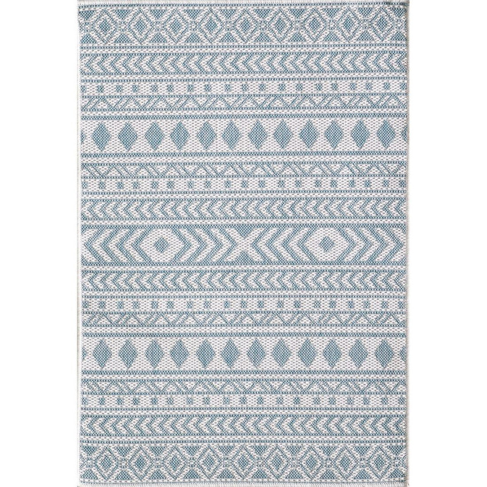 KAS Provo 5777 Ivory/Aqua Natura Area Rug, 5'3"x7'7"