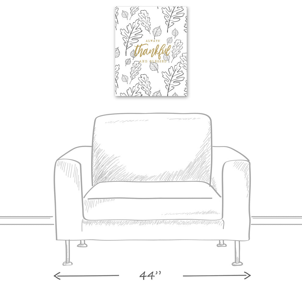 Always Thankful and Blessed 16x20 Canvas Wall Art