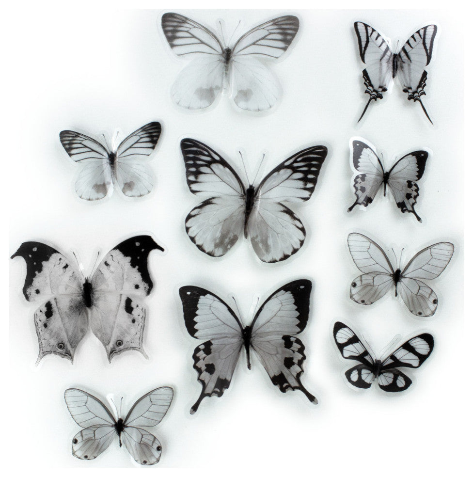 Black And White Butterfly Embellishments