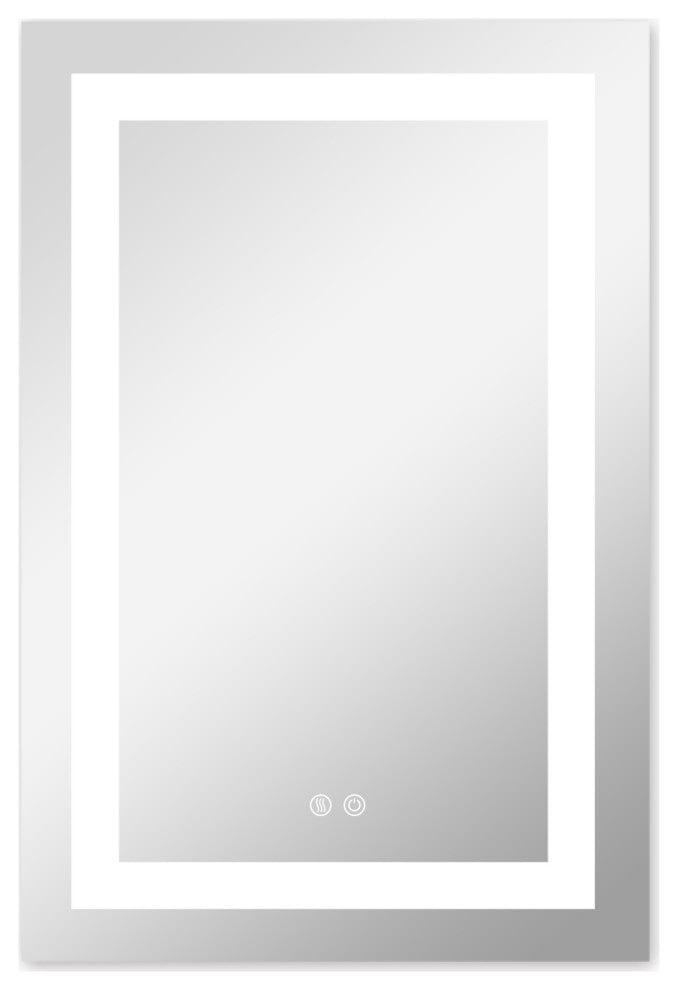 Vanity LED Lighted Backlit Wall Mounted Bathroom Mirror, 24x36", 2 Buttons