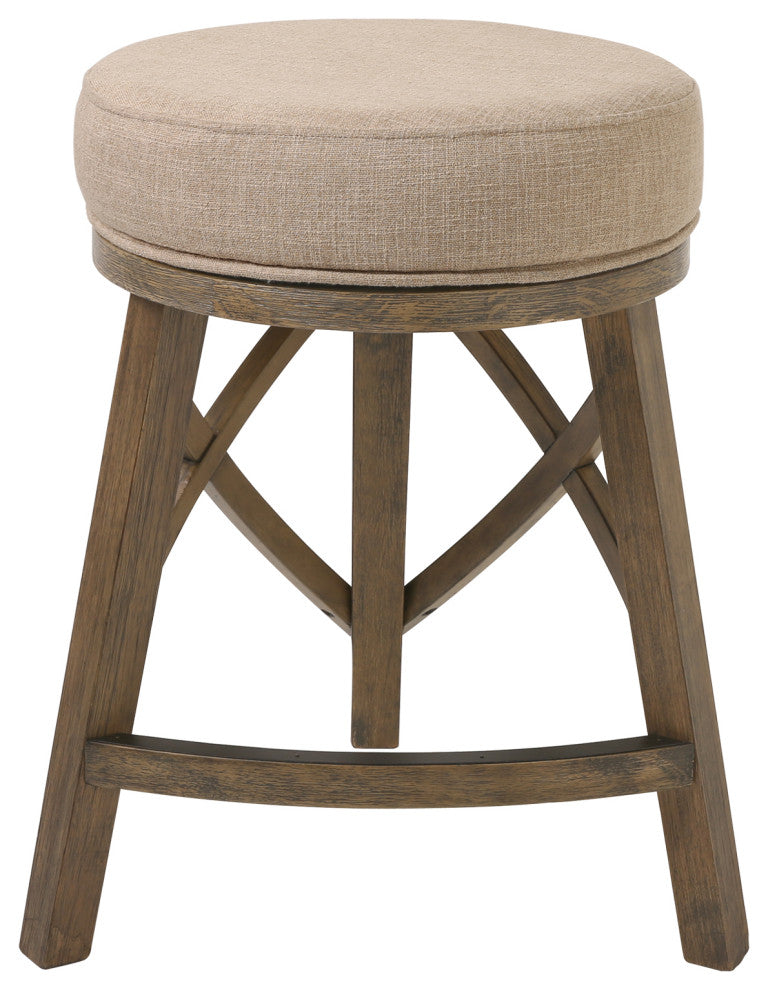 New Ridge Home Goods Regal 25in. H Counter-Height Swivel Stool with Cream Fabric