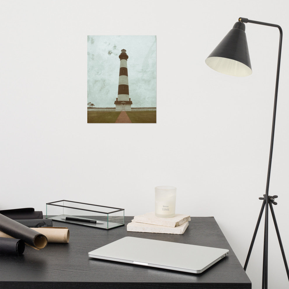 Coastal Wall Art: Bodie Lighthouse Landscape Photo Unframed Print, 11" X 14"