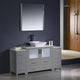 60" Gray Modern Bathroom Vanity With 2 Side Cabinets, Faucet, FFT1045BN