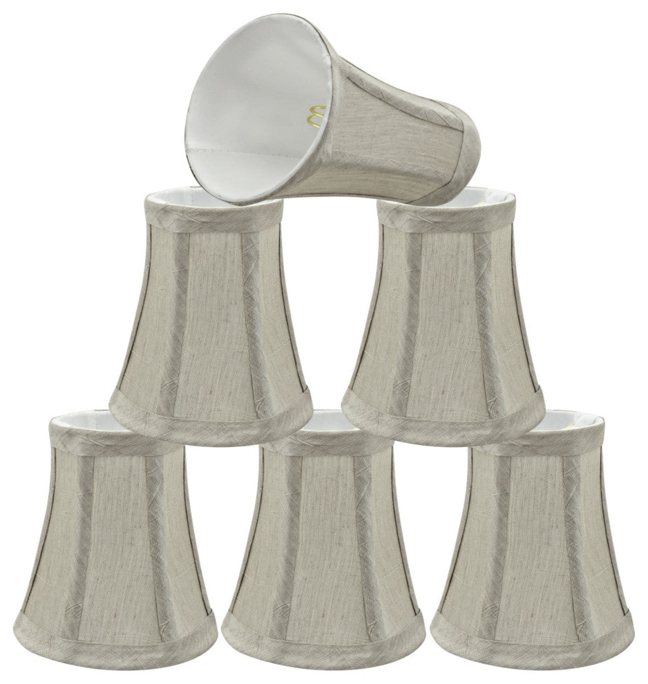 30245-6 Small Bell  Chandelier Clip On Lamp Shade Silver-Gray 2 1/2"x4"x5"