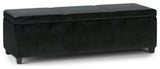 Avalon Extra Large Storage Ottoman Bench, Midnight Black