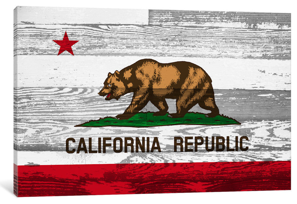 "California State Flag on Wood Panels" by iCanvas, 40x26x1.5"