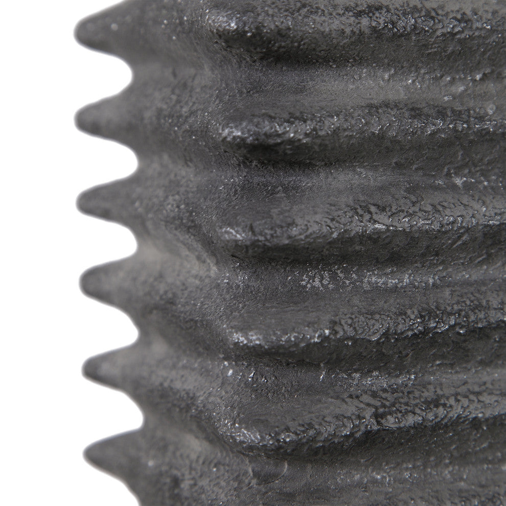 Uttermost Sanderson Ceramic Steel and Fabric Table Lamp in Metallic Charcoal