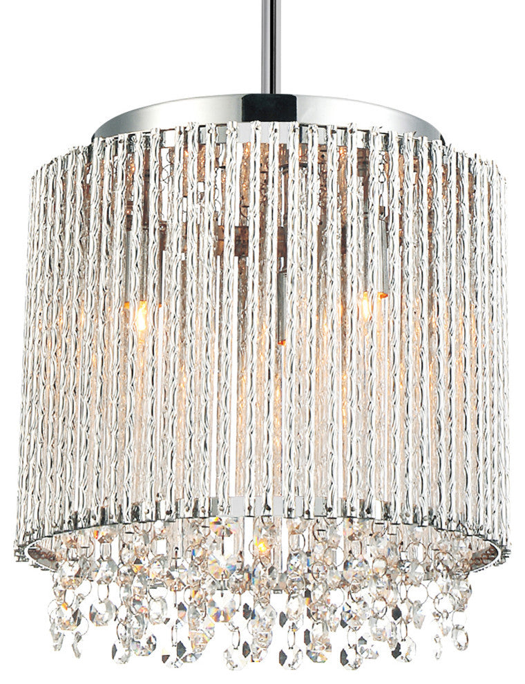 Claire 3 Light Drum Shade Mini Pendant With Chrome Finish