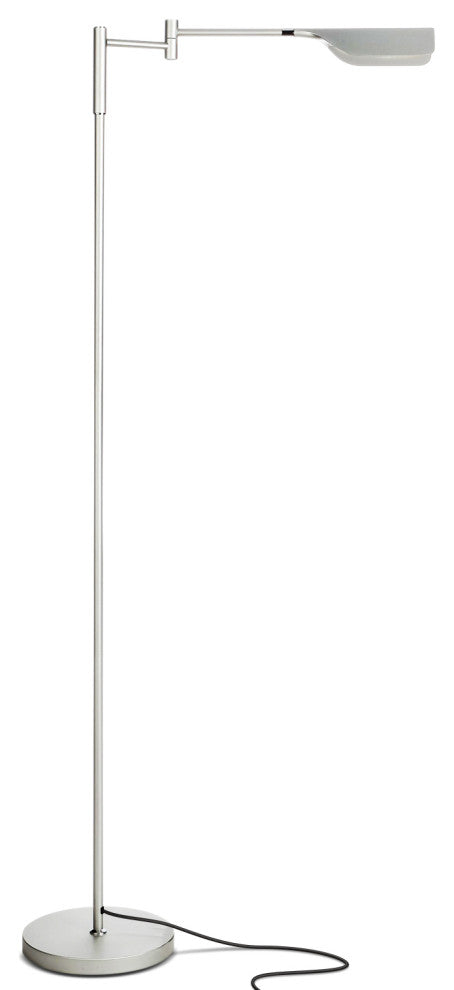 Brightech Leaf - Adjustable Pharmacy LED Floor Lamp for Reading & Crafts, Platin