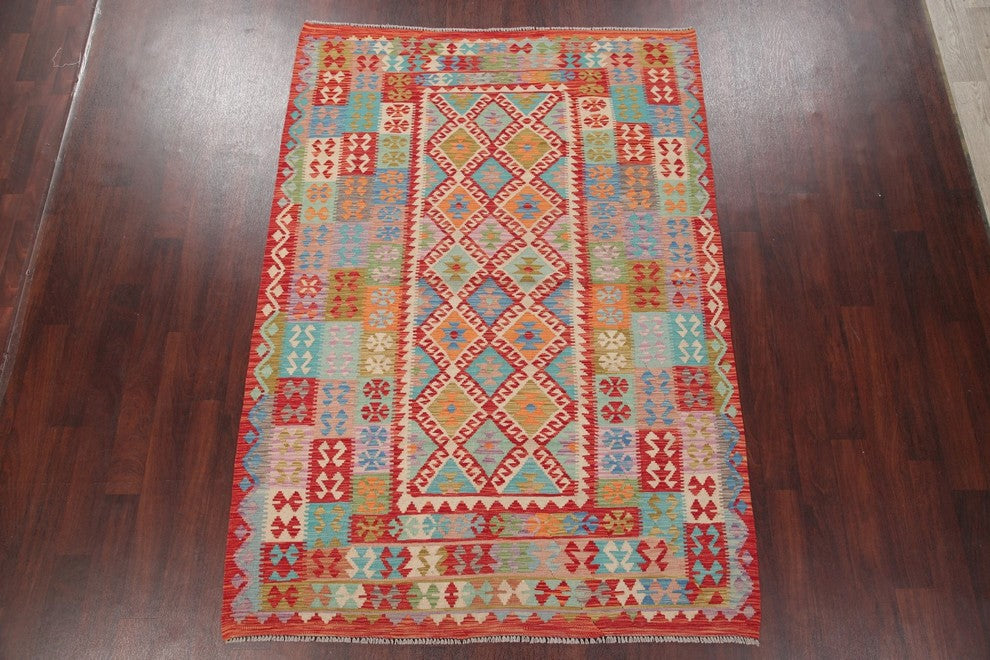 Kilim Turkish Flat-Woven Oriental Traditional Southwestern Area Rug, 8'2"X5'9"