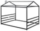 Gewnee Metal House Shape Platform Bed, Black, Queen