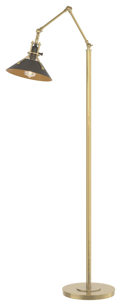 Henry Floor Lamp, Modern Brass, Dark Smoke Accents