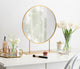 Rouen Round Metal Table Mirror, Gold 18x22