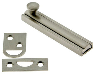 Genuine Solid Brass 3" Surface Bolt, Satin Nickel