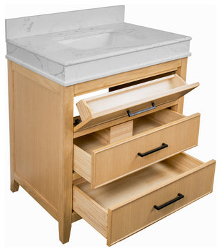 Kensington 30" Bathroom Vanity, Blonde, Top: Engineered Marble