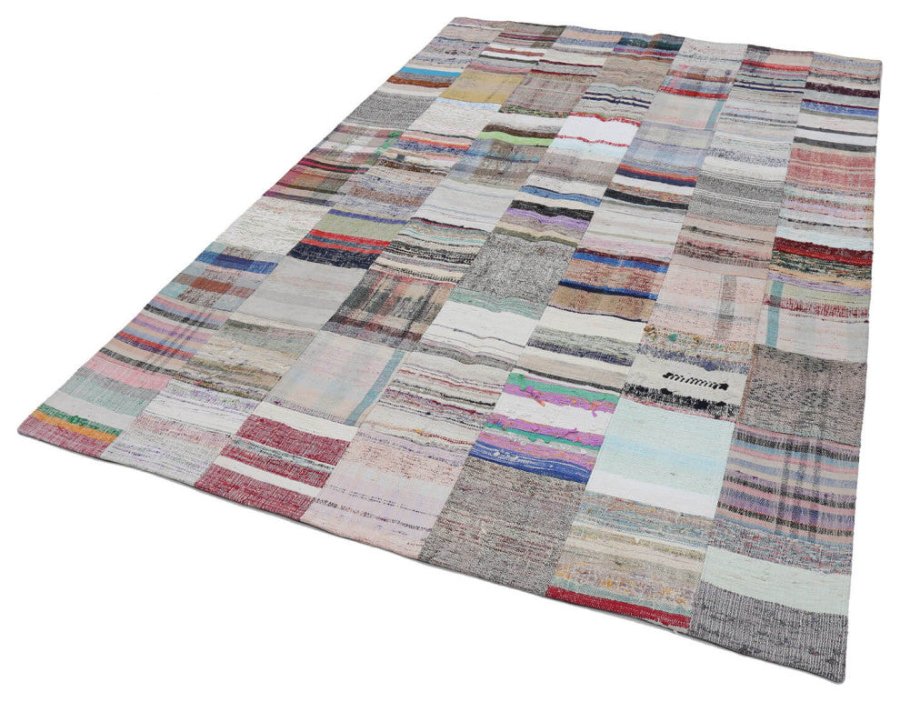 Rug N Carpet - Handmade Turkish 6' 7'' x 9' 9'' Rustic Patchwork Kilim Rug