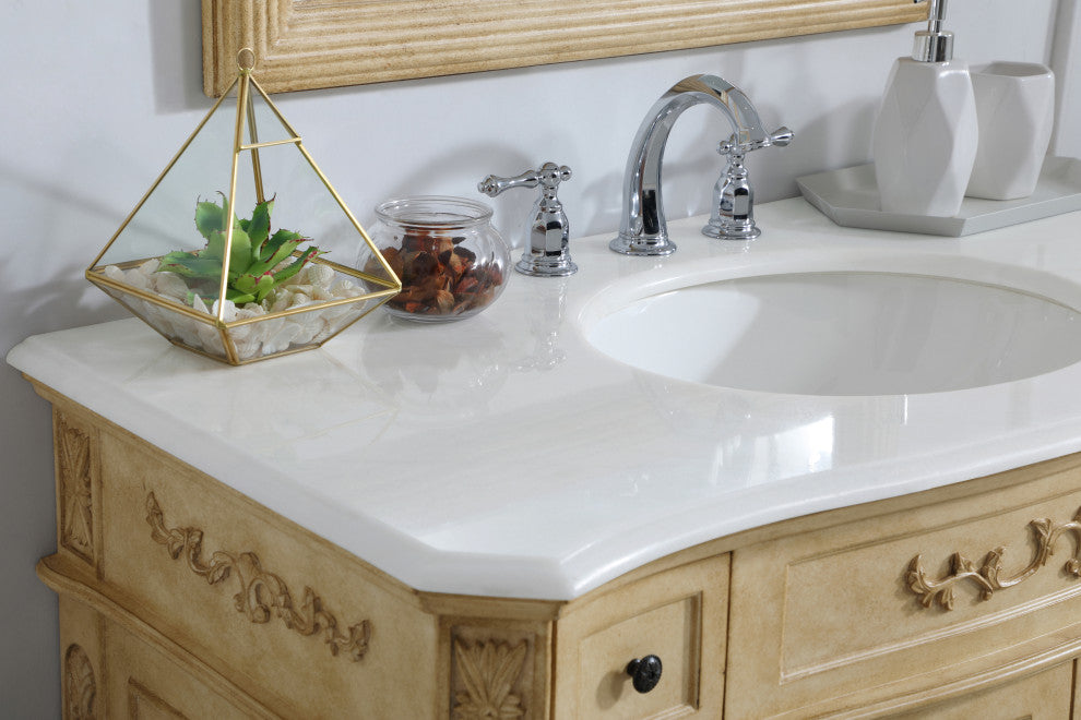 Bathroom Vanity, Antique Beige, 42", Single Sink