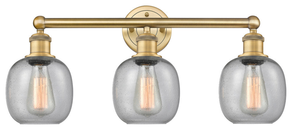 Belfast 3-Light 24" Bath Vanity Light, Brushed Brass, Seedy