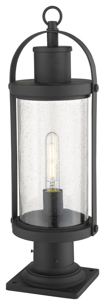Z-Lite 569PHM-533PM Roundhouse 22" Tall Outdoor Pier Mount Post - Black