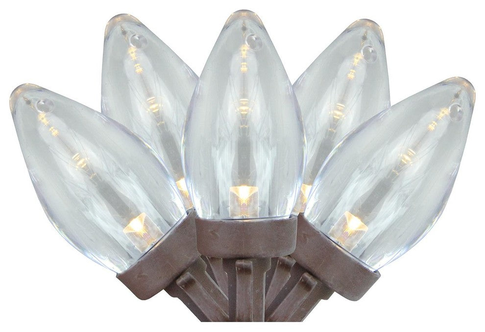 Set of 25 White LED C7 Christmas Lights - 32614107