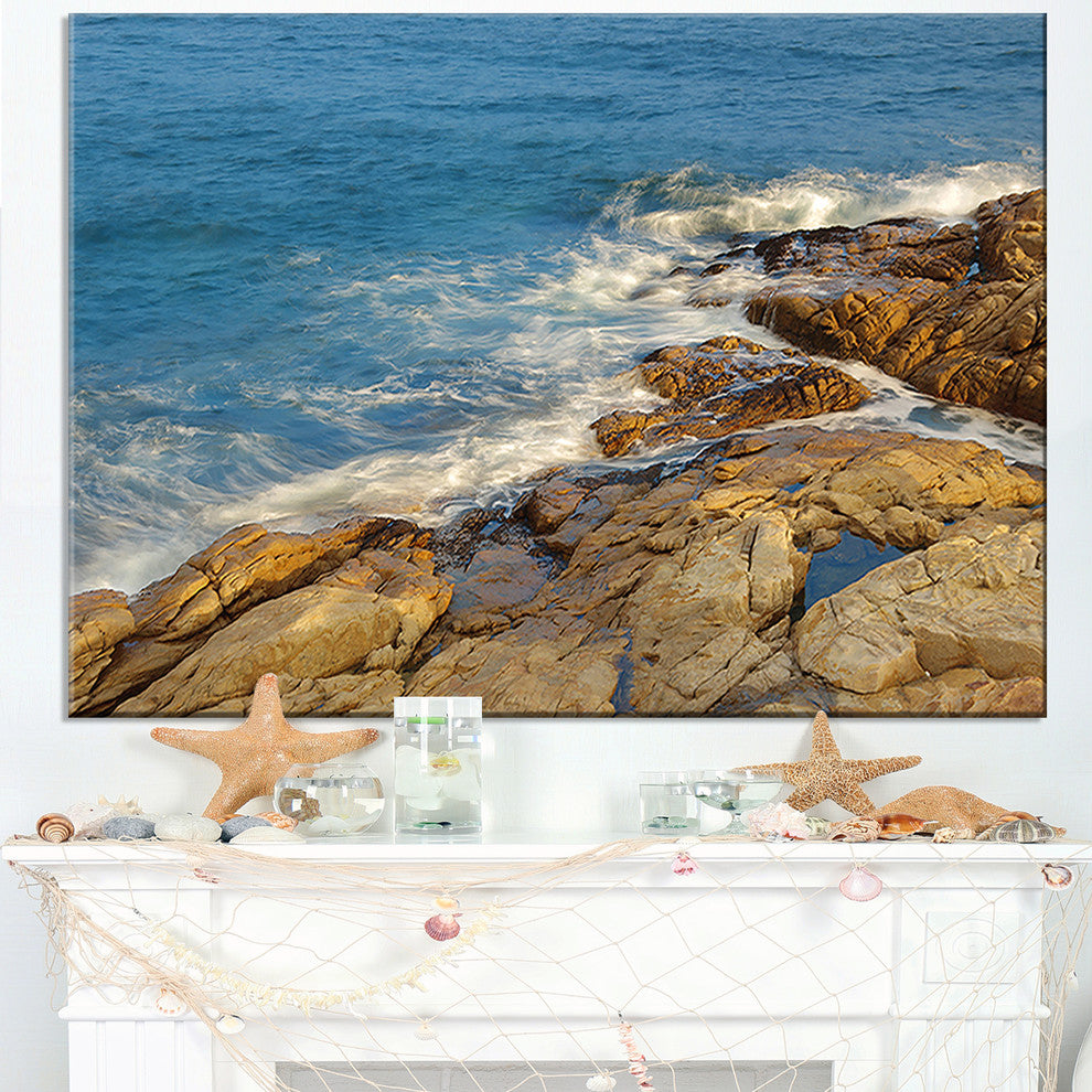 "Rocky Hong Kong Seashore" Seashore Canvas Art, 40"x20"