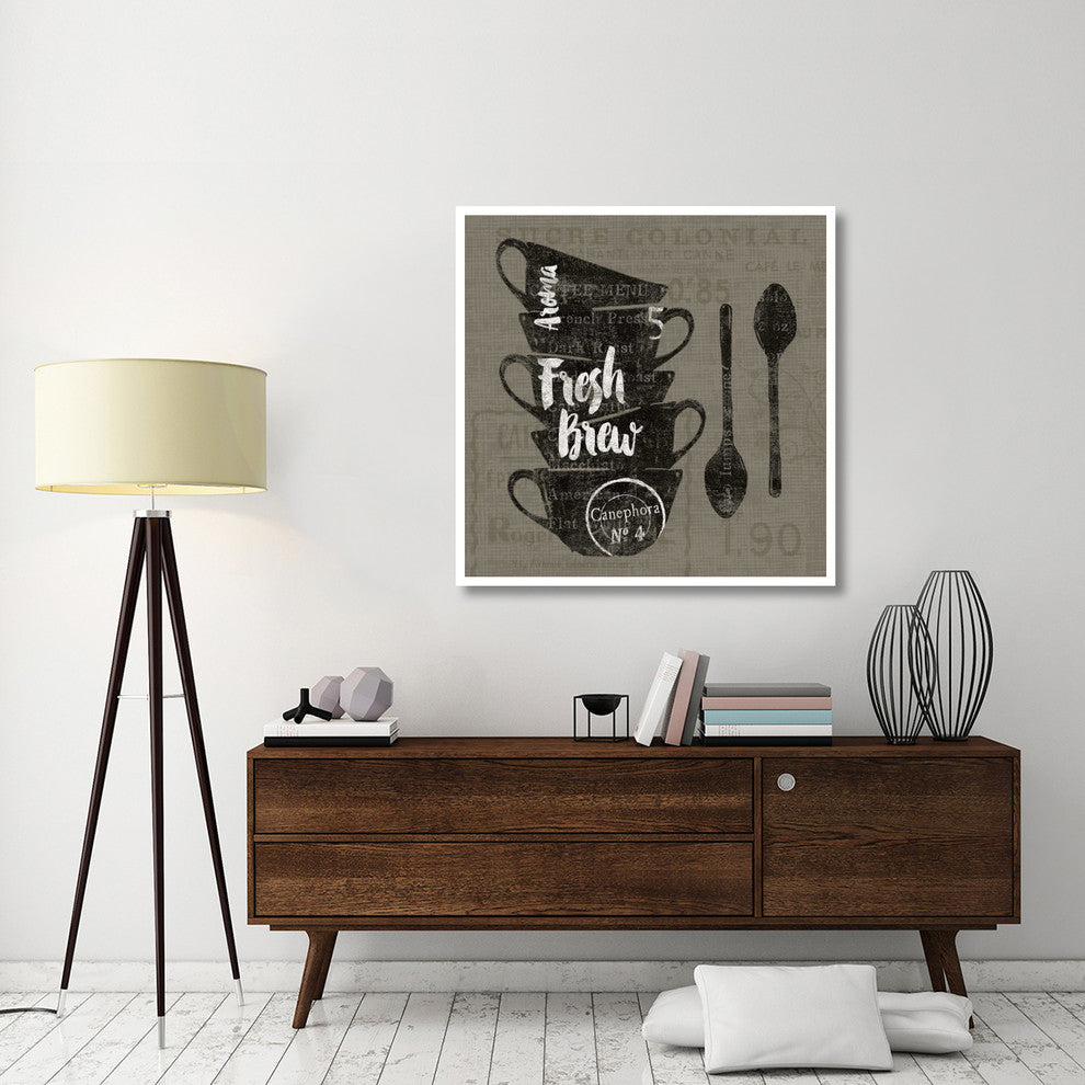 "Linen Coffee III" Digital Paper Print by Sue Schlabach, 42"x42"