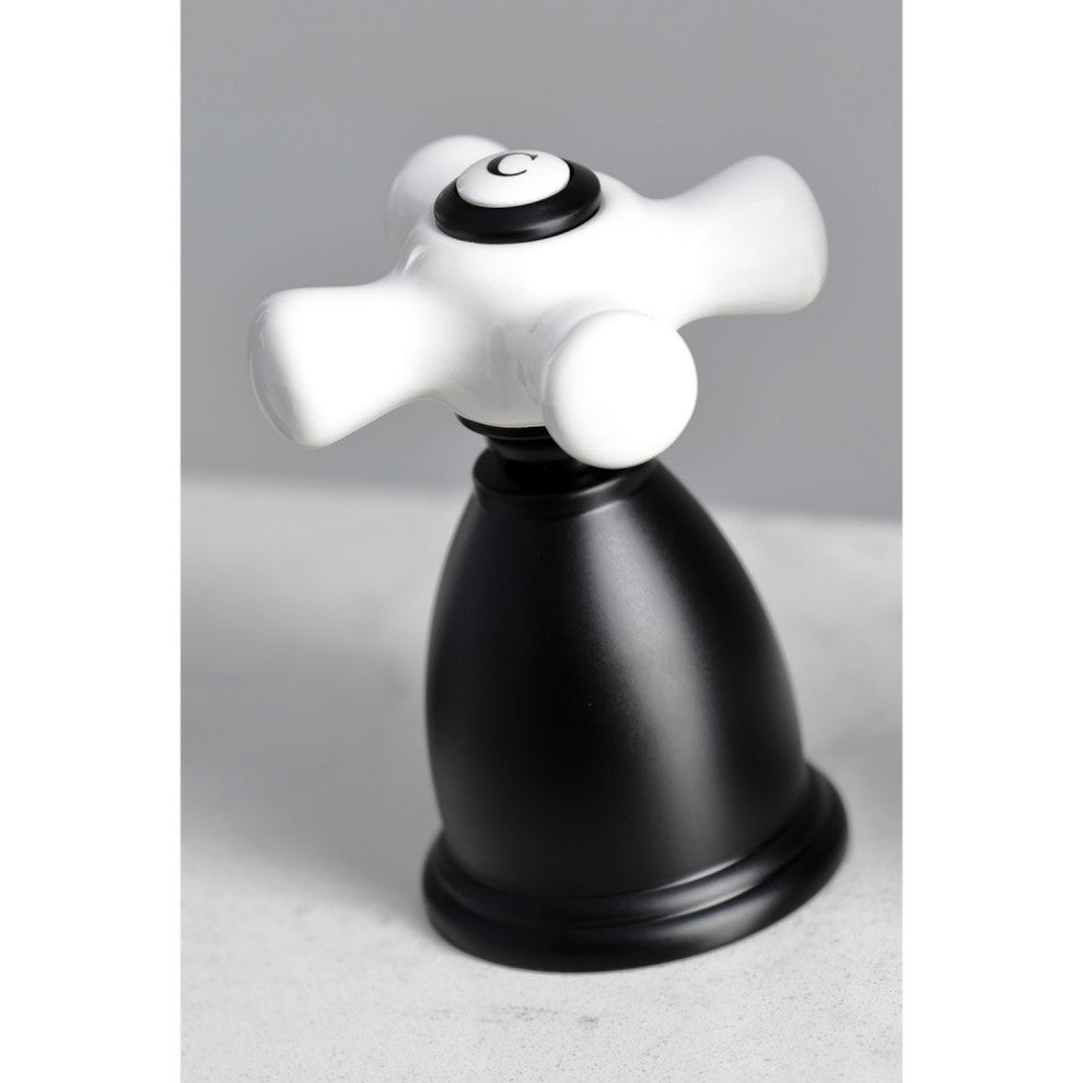 KB1790PXBS 8" Widespread Kitchen Faucet With Brass Sprayer, Matte Black