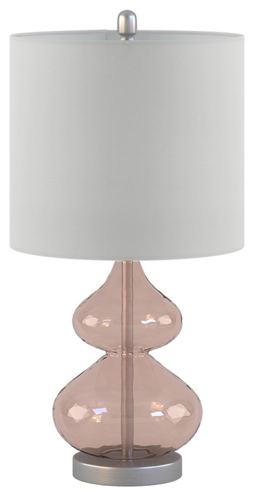 Ellipse Curved Glass Table Lamp Set of 2, Pink