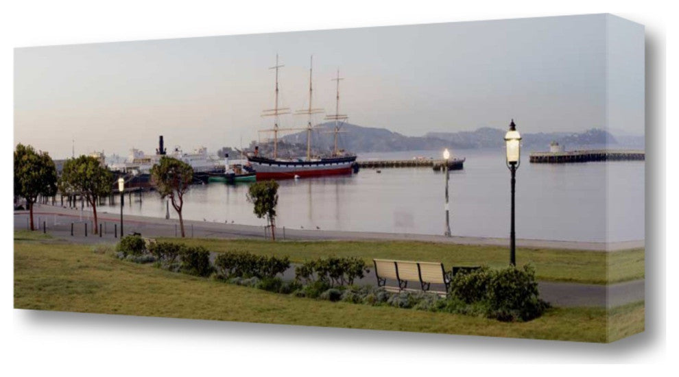 River View With Boat 3 Giclee Wrap Canvas Wall Art
