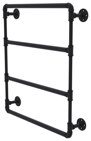 Pipeline Wall Mounted Ladder Towel Bar, Matte Black, 36"