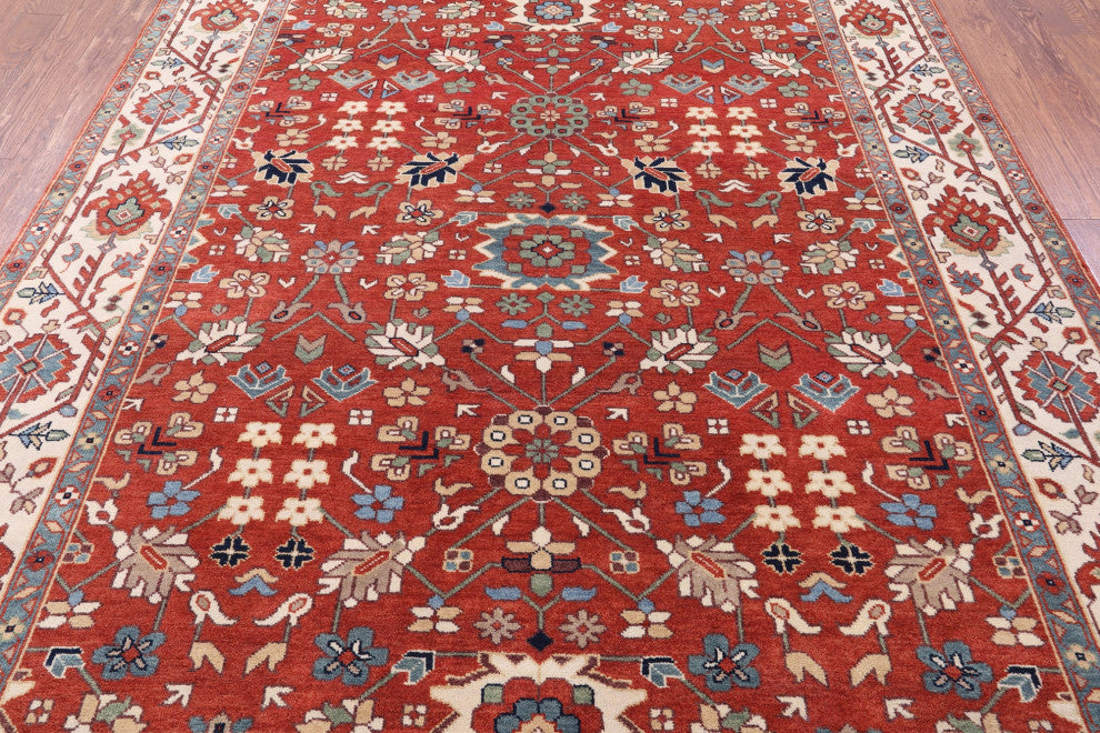 7' 11" X 10' 0" Handmade Persian Fine Serapi Wool Rug - Q16021