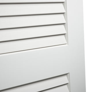 Louver Louver Plantation Interior Door Slab, White Wood Solid Core, 80"x28"
