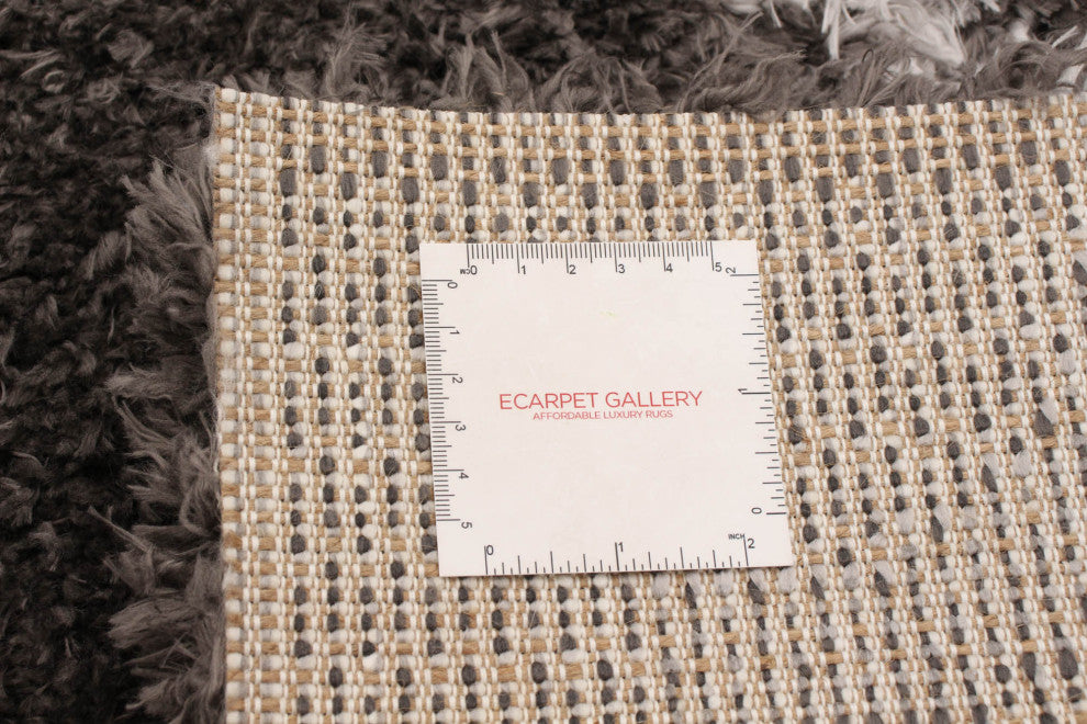 eCarpetGallery Shag Area Rug, Dark Grey, 5'3" x 7'3"