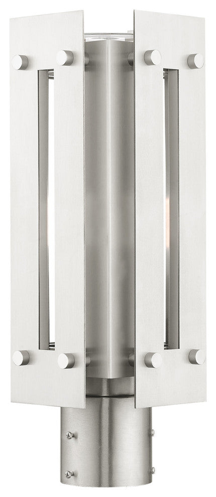 Livex Lighting Utrecht 1 Light Brushed Nickel Medium Outdoor Post Top Lantern