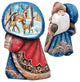 Reindeer Wood Carved Santa With Bag