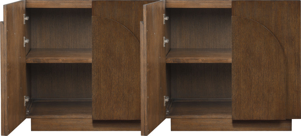 Navona Oak Veneer Sideboards / Buffet, Brown, 2pc