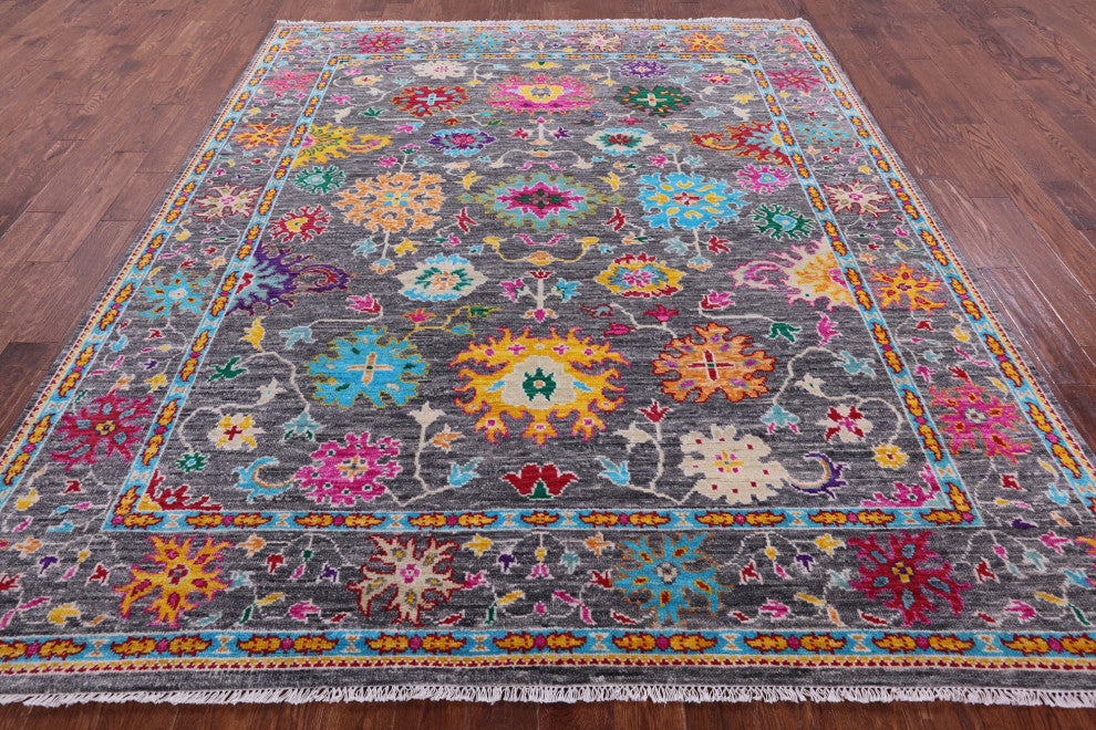 Handmade Turkish Oushak Wool Rug 8' 2" X 9' 11" - Q15719